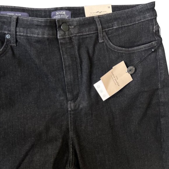 NYDJ NEW Sheri Slim Curve Shaper Womens 18 Jeans Black Denim Stretch Capsule - Picture 7 of 14